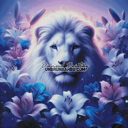 Gardien des Lys (100cm x 100cm) - UnBrunBarbu