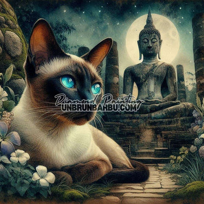 Gardien des Secrets du Temple Lunaire (100cm x 100cm) - UnBrunBarbu
