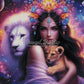 Gardienne Cosmique des Lions (120cm x 135cm) - UnBrunBarbu