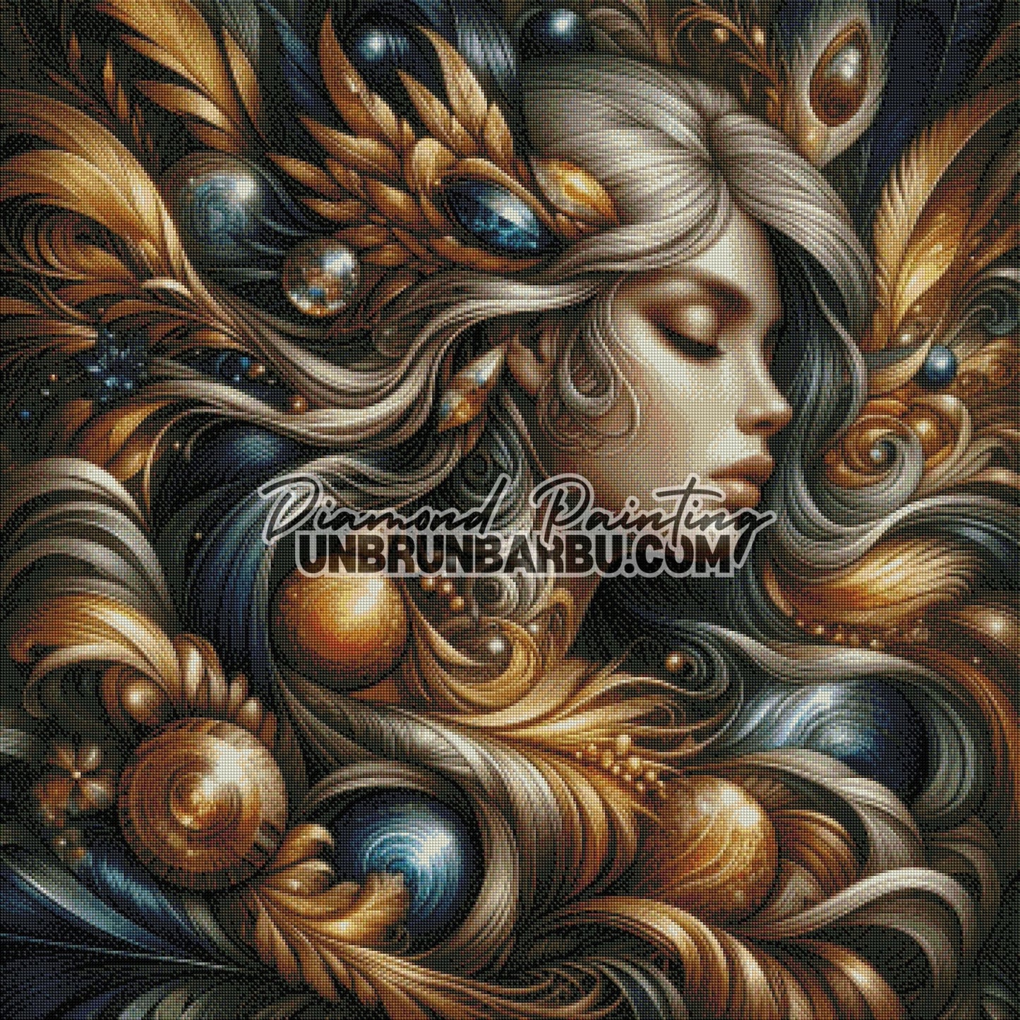 Gardienne des Étoiles d’Or (90cm x 90cm) - UnBrunBarbu