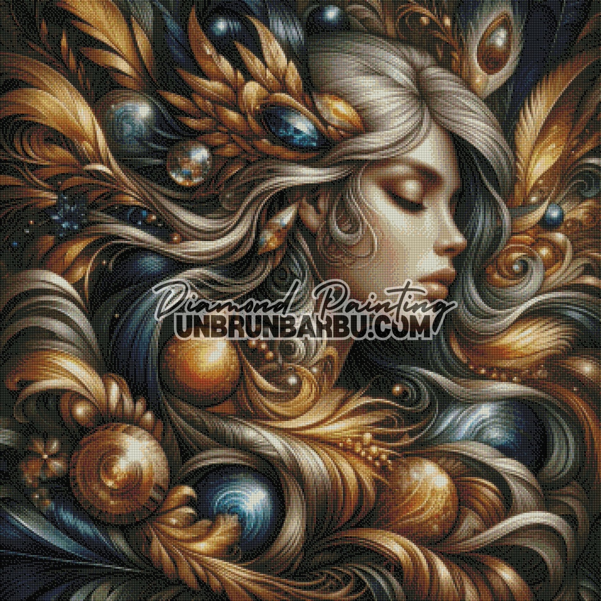 Gardienne des Étoiles d’Or (90cm x 90cm) - UnBrunBarbu