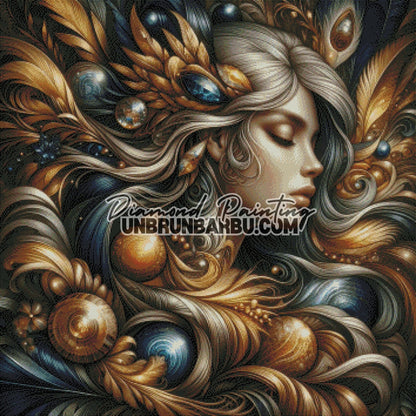 Gardienne des Étoiles d’Or (90cm x 90cm) - UnBrunBarbu