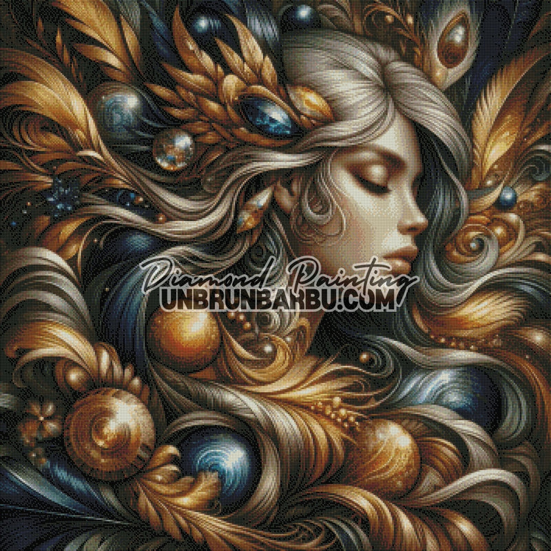 Gardienne des Étoiles d’Or (90cm x 90cm) - UnBrunBarbu