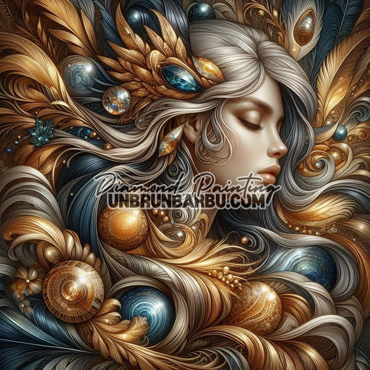 Gardienne des Étoiles d’Or (90cm x 90cm) - UnBrunBarbu