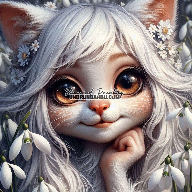 Gardienne des Fleurs Enchantées (80cm x 80cm) - UnBrunBarbu