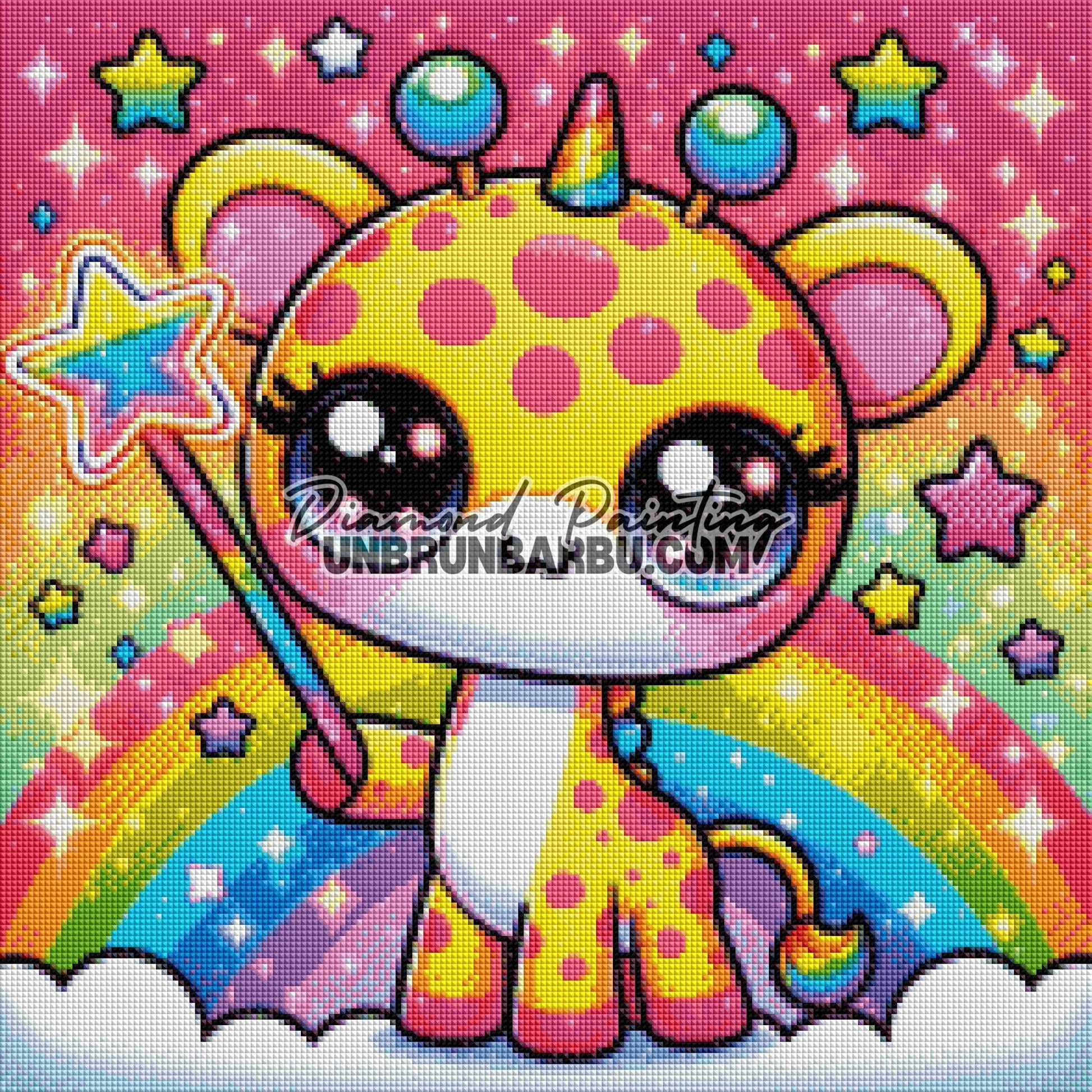 Girafe Magique de l’Arc - en - Ciel (50cm x 50cm) - UnBrunBarbu