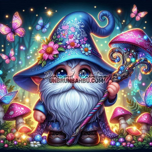 Gnome Magicien des Bois Féériques (100cm x 100cm) - UnBrunBarbu