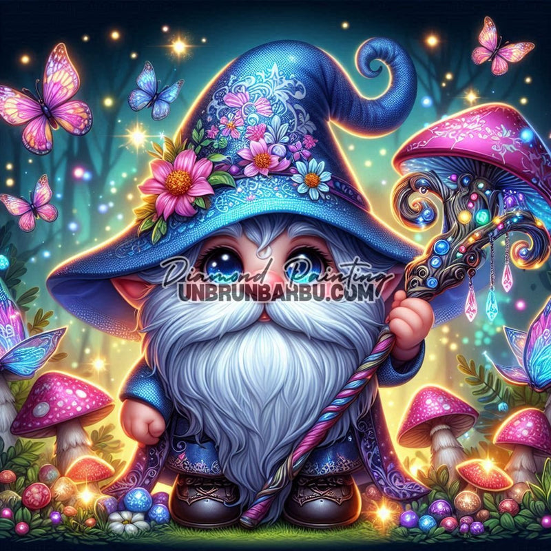 Gnome Magicien des Bois Féériques (100cm x 100cm) - UnBrunBarbu