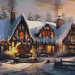 Havre Hivernal Éclairé. (100cm x 60cm). - UnBrunBarbu