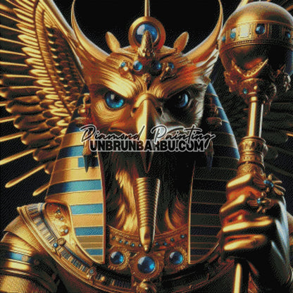 Horus Roi des Cieux Éternels (90cm x 90cm) - UnBrunBarbu