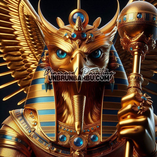 Horus Roi des Cieux Éternels (90cm x 90cm) - UnBrunBarbu
