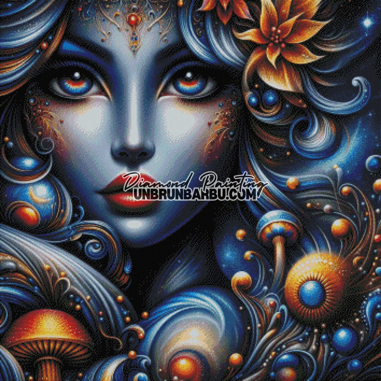 Jardin Cosmique des Rêves Étoilés (90cm x 90cm) - UnBrunBarbu