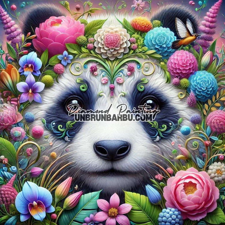 Jardin Enchanté du Panda (80cm x 80cm) - UnBrunBarbu