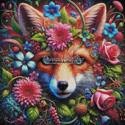 Jardin Enchanté du Renard (90cm x 90cm) - UnBrunBarbu