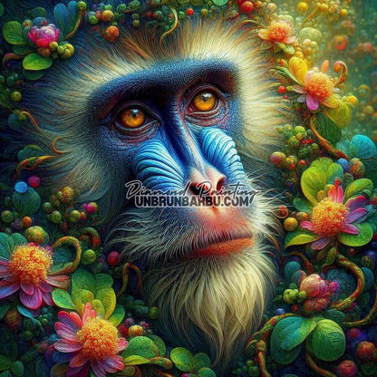 Jardin Mystique du Singe (100cm x 100cm) - UnBrunBarbu