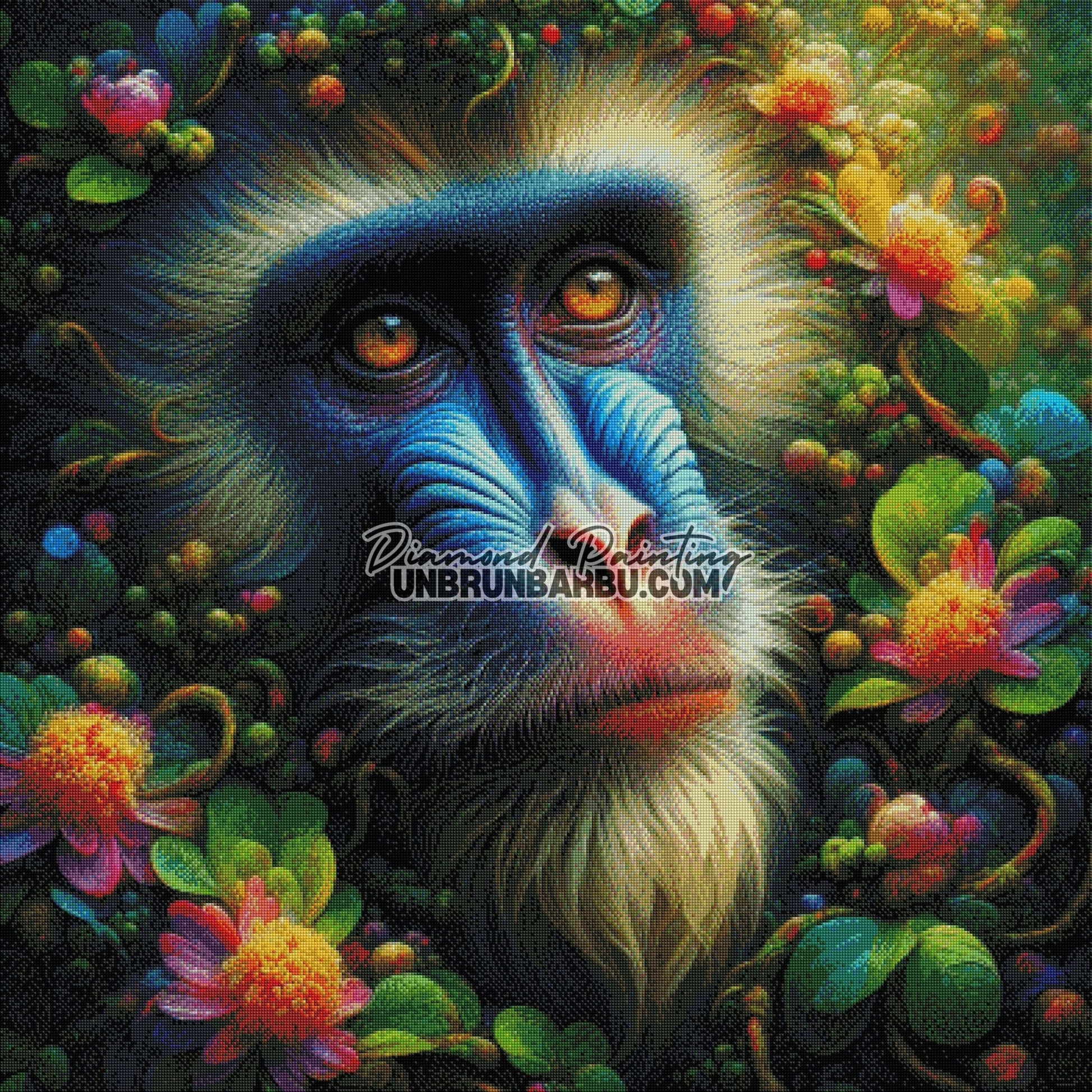 Jardin Mystique du Singe (100cm x 100cm) - UnBrunBarbu