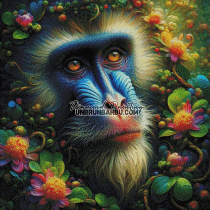 Jardin Mystique du Singe (100cm x 100cm) - UnBrunBarbu
