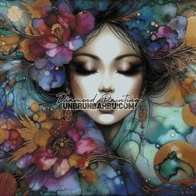 Jardin Secret de Mei (80cm x 80cm) - UnBrunBarbu