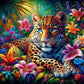 Jardin Secret du Léopard (100cm x 100cm) - UnBrunBarbu