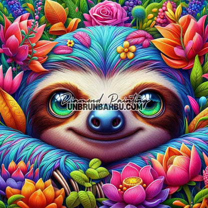 Jardin Secret du Paresseux (90cm x 90cm) - UnBrunBarbu