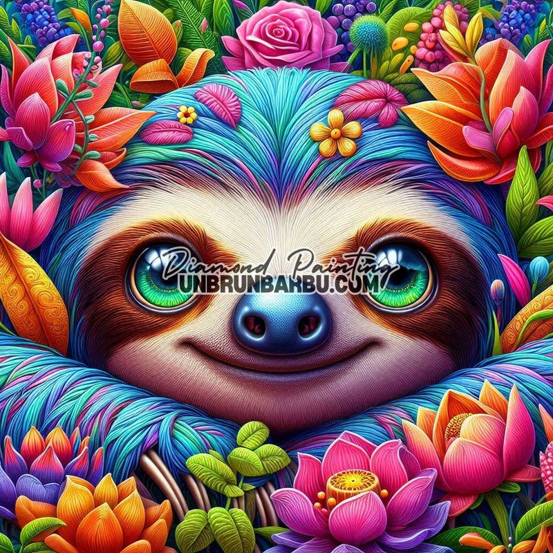 Jardin Secret du Paresseux (90cm x 90cm) - UnBrunBarbu
