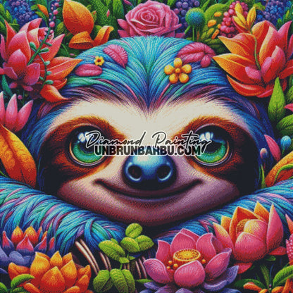 Jardin Secret du Paresseux (90cm x 90cm) - UnBrunBarbu