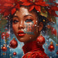 Joyau Hivernal Femme de Couleurs sous les Flocons. (80cm x 105cm). - UnBrunBarbu