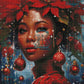 Joyau Hivernal Femme de Couleurs sous les Flocons. (80cm x 105cm). - UnBrunBarbu
