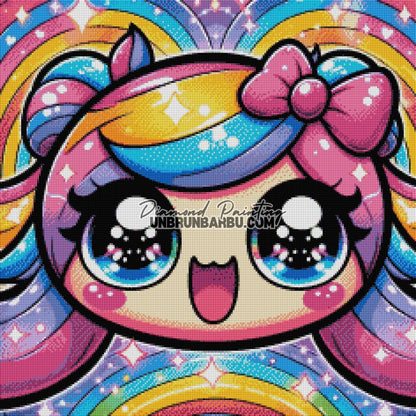 Kawaii, Messagère des Rêves (60cm x 60cm) - UnBrunBarbu
