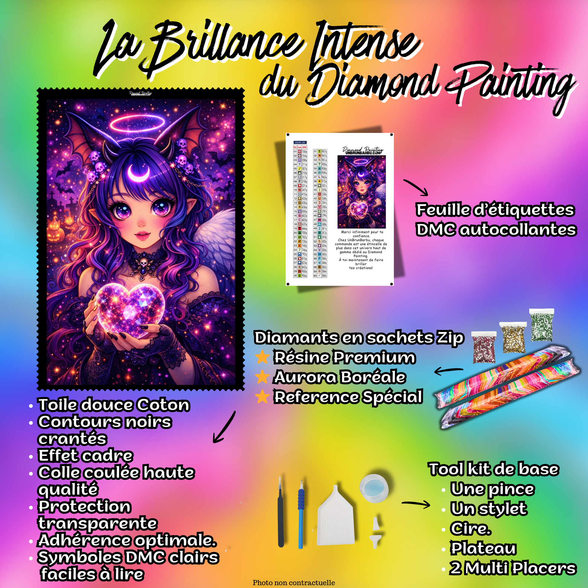 contenu kit diamond painting accessoires diamond painting