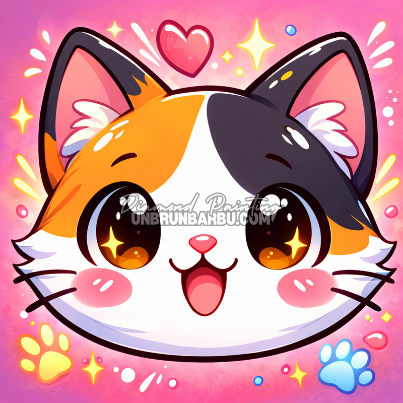 Illustration de la toile 1 du kit Diamond Painting Chats 6 toiles