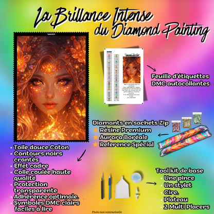 kit diamond painting complet toile diamants accessoires inclus