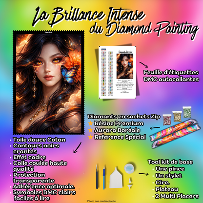 kit diamond painting complet toile diamants accessoires inclus