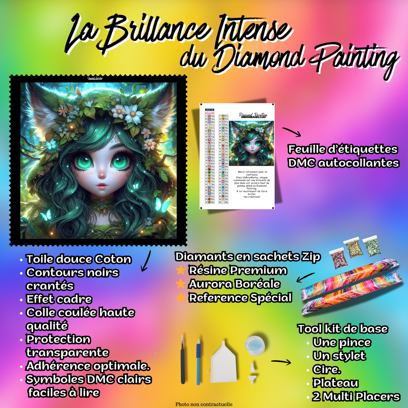 kit diamond painting complet toile diamants accessoires inclus