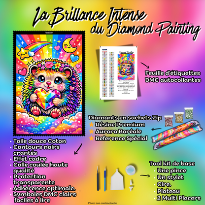 kit diamond painting herisson accessoires complet