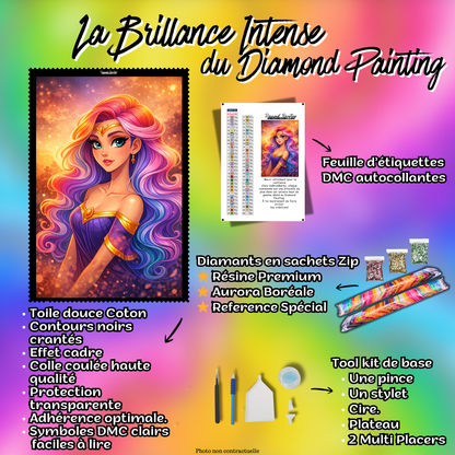 kit diamond painting princesse fantasy accessoires toile complete