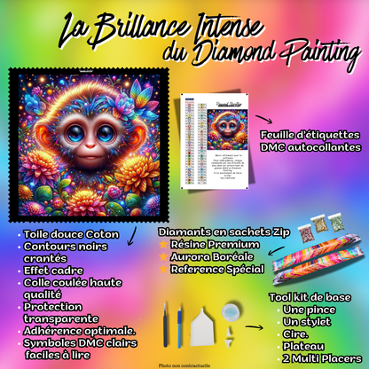 kit diamond painting singe accessoires inclus