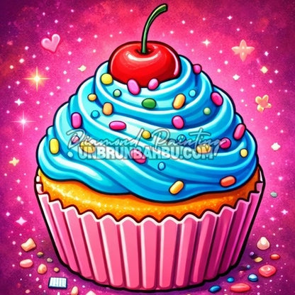 diamond painting cupcake colore 40x40 kit gourmandises n1