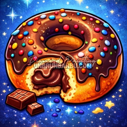 diamond painting donut chocolat 40x40 kit gourmandises n1