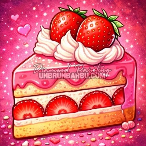 diamond painting gateau aux fraises 40x40 kit gourmandises n1