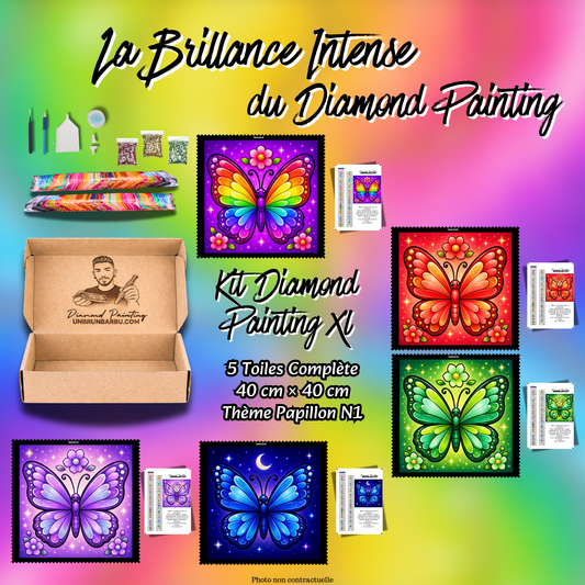 kit diamond painting xl papillons enchantes n1 5 toiles 40x40 kit complet