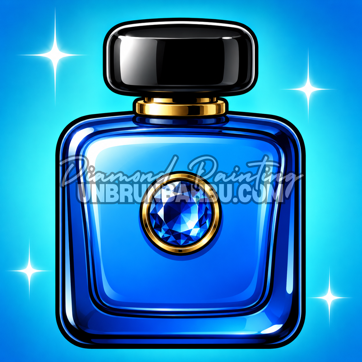 kit diamond painting xl parfums n1 flacon bleu saphir