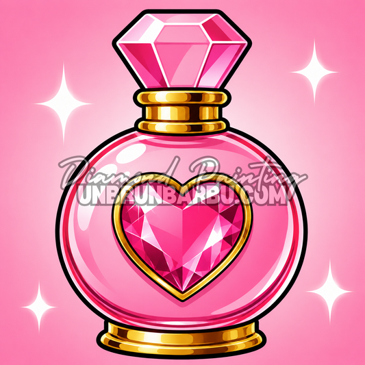 kit diamond painting xl parfums n1 flacon rose coeur