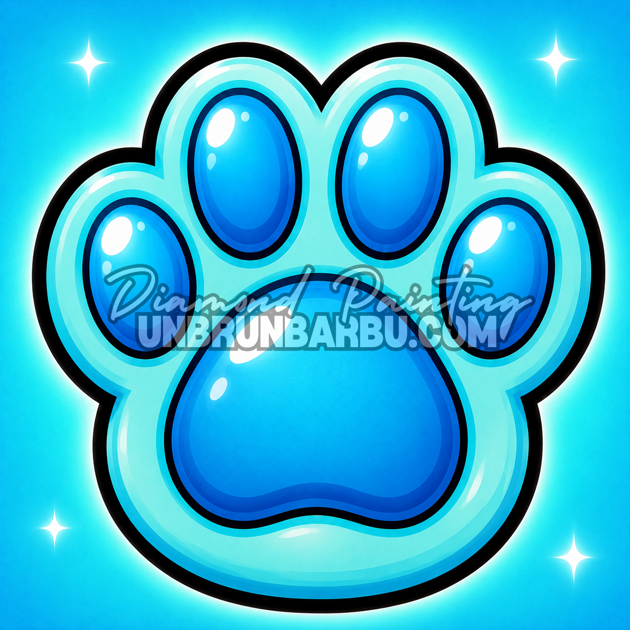 kit diamond painting xl pattes kawaii n1 patte bleue 40x40 cm