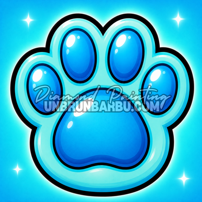 kit diamond painting xl pattes kawaii n1 patte bleue 40x40 cm