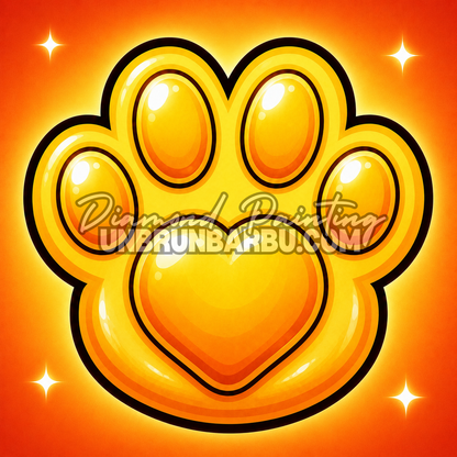 kit diamond painting xl pattes kawaii n1 patte orange 40x40 cm