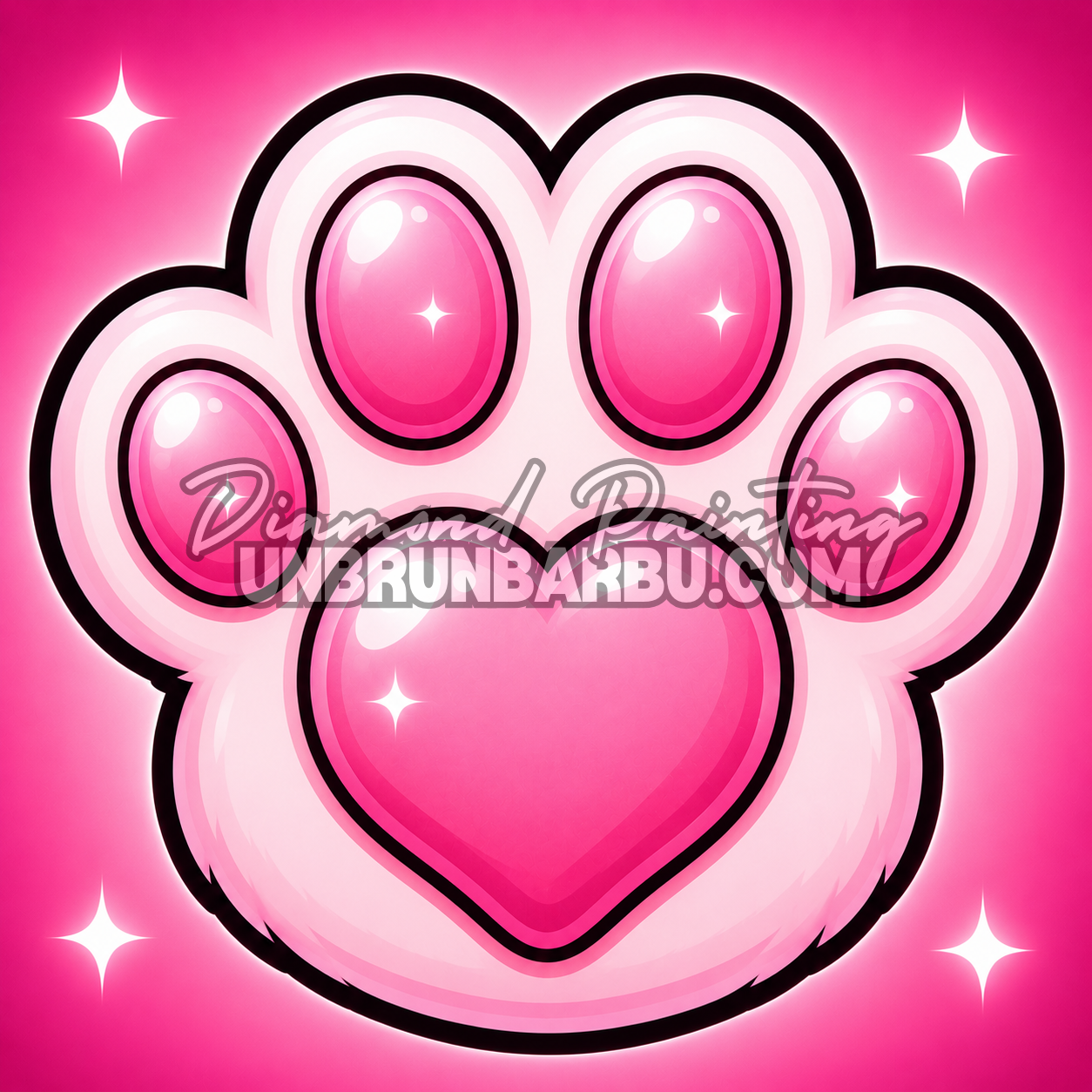 kit diamond painting xl pattes kawaii n1 patte rose 40x40 cm