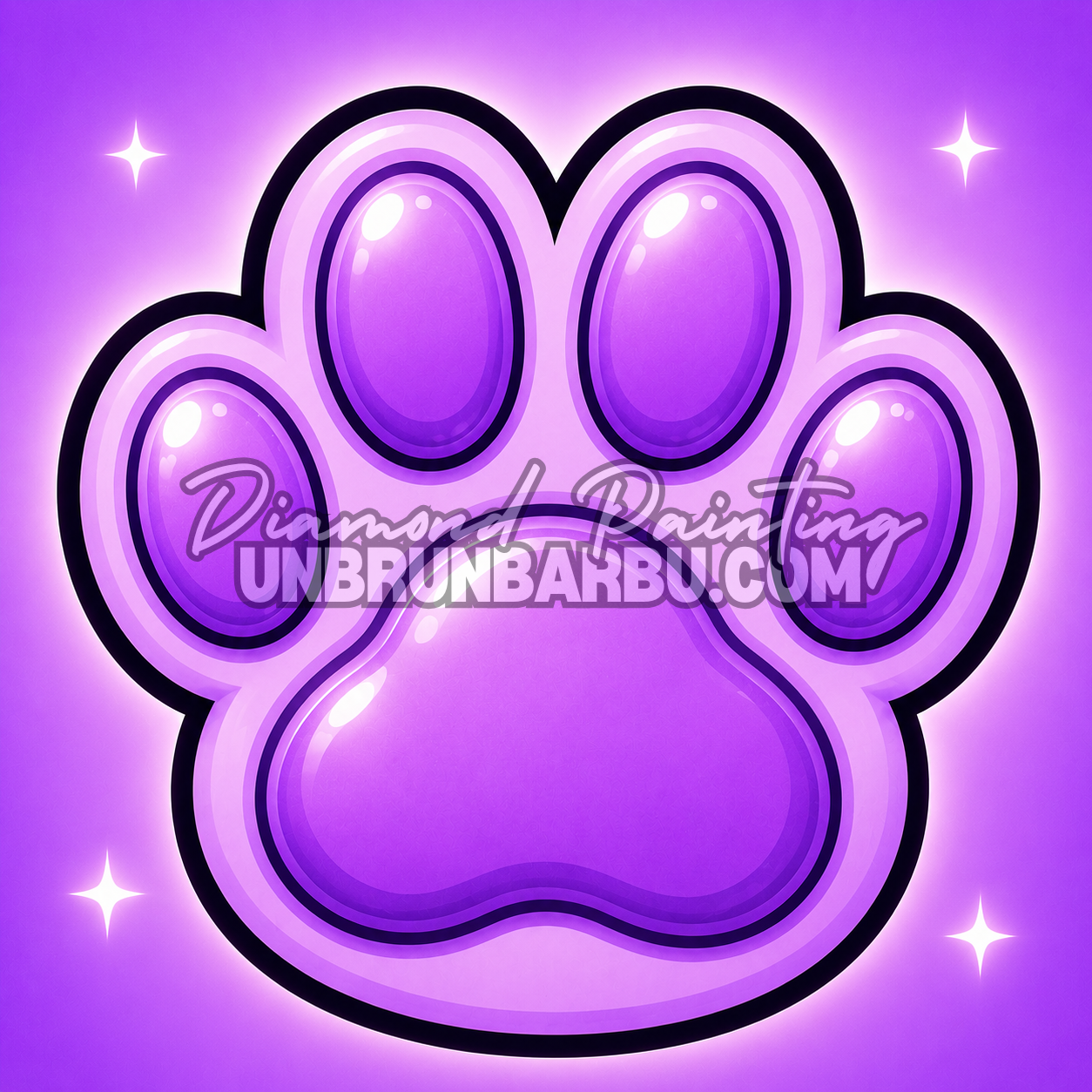 kit diamond painting xl pattes kawaii n1 patte violette 40x40 cm