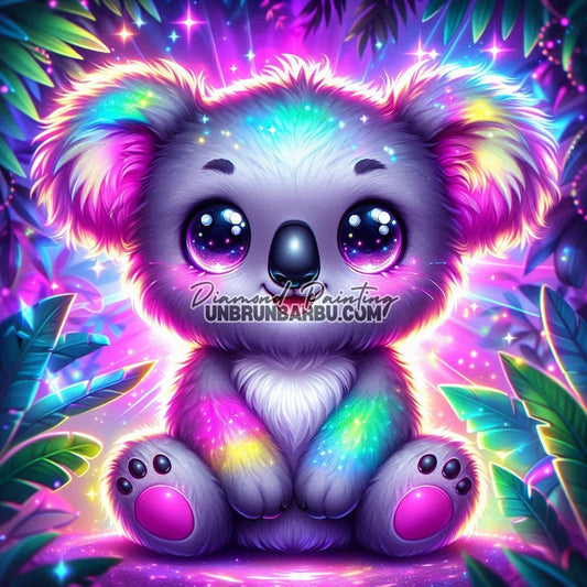 Koala Magique des Couleurs Arc - en - Ciel (90cm x 90cm) - UnBrunBarbu