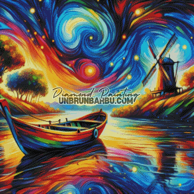 La Barque des Étoiles (80cm x 80cm) - UnBrunBarbu